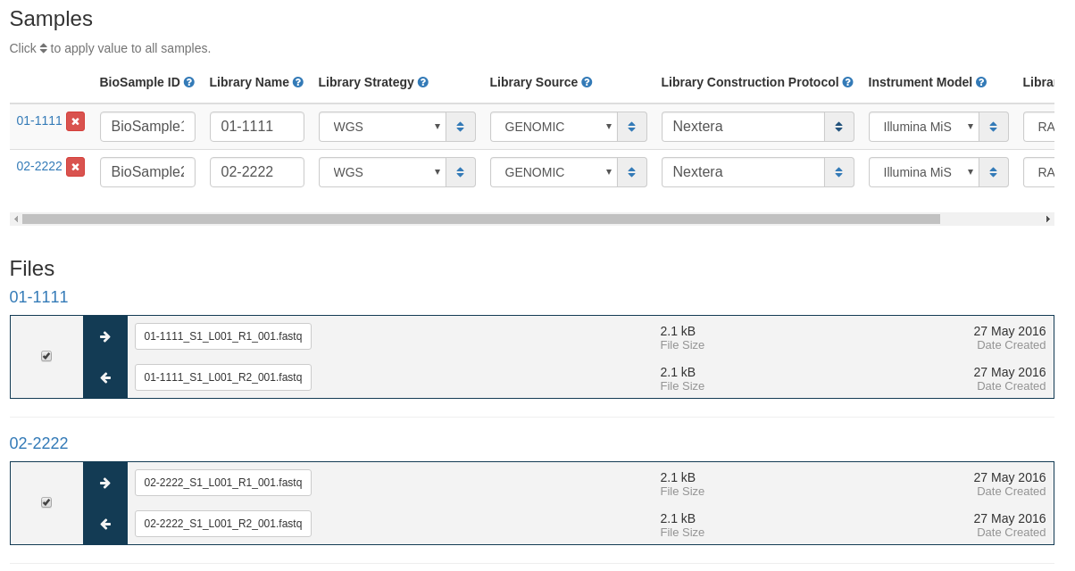 NCBI sample metadata