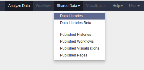 Galaxy data libraries button.