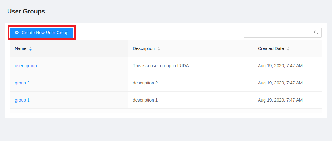 Create user group button.