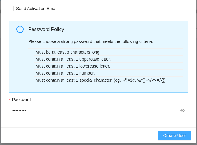 Manual password entry.