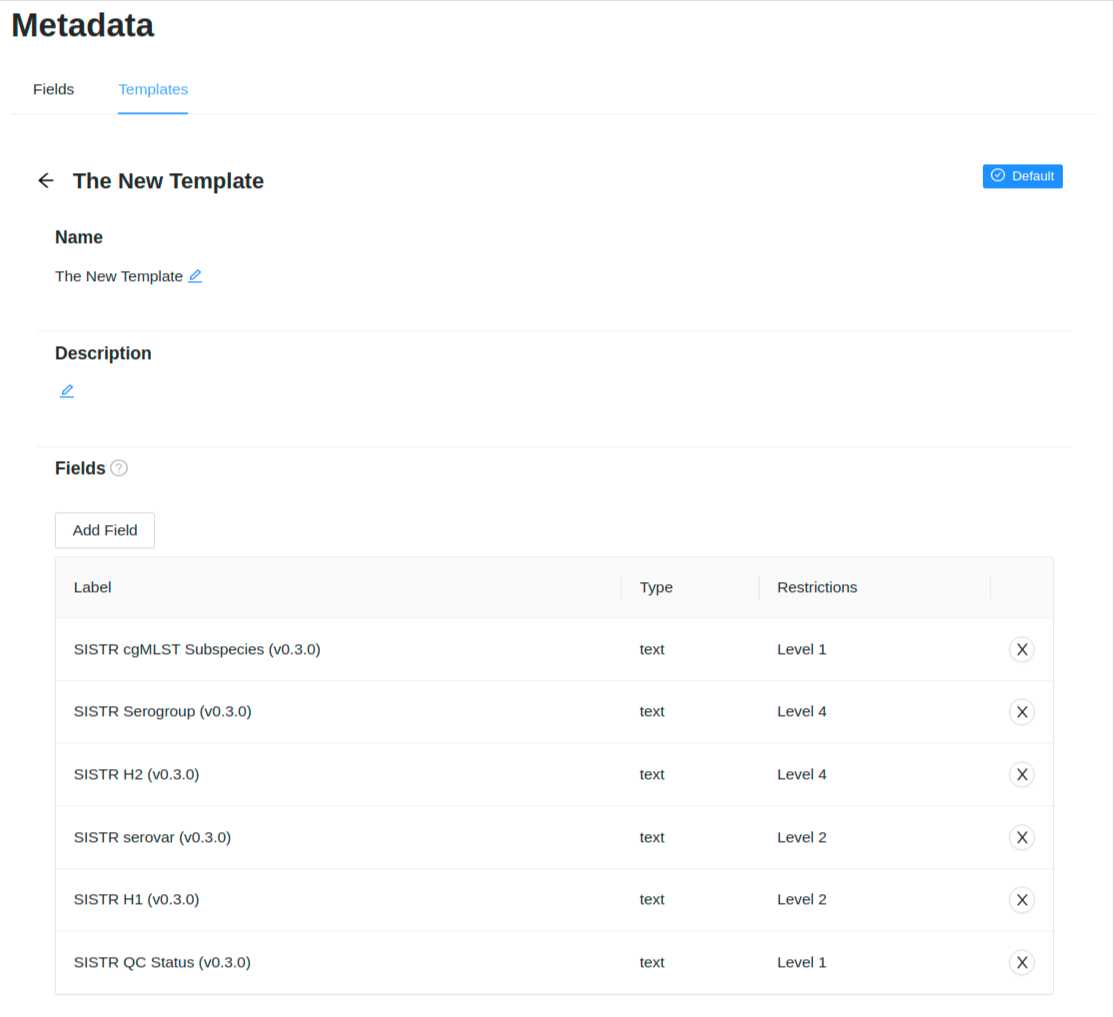 Image displaying the metadata template details page